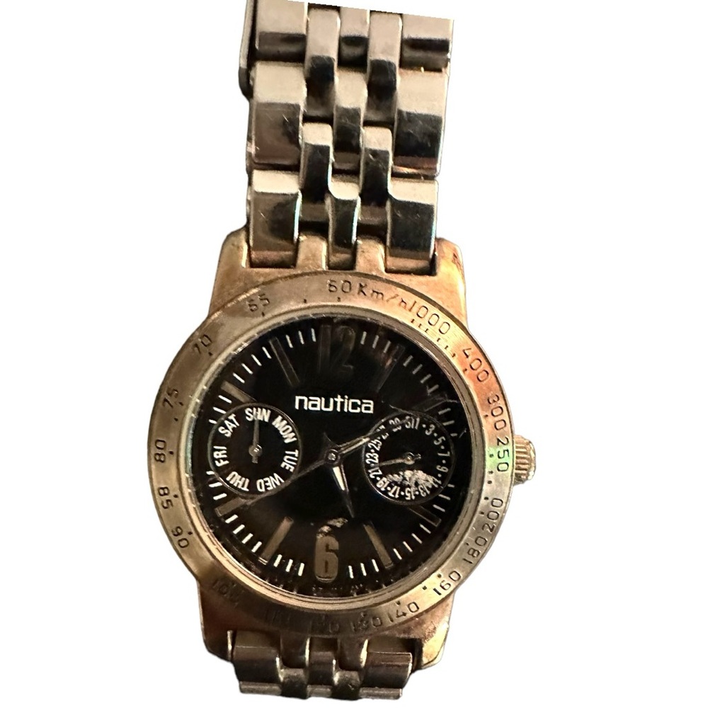 Men’s Nautica Black and Gold Tone Watch - Only Worn a Few Times - Like New